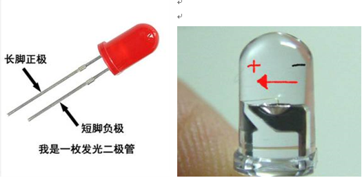 發(fā)光二極管的正負極